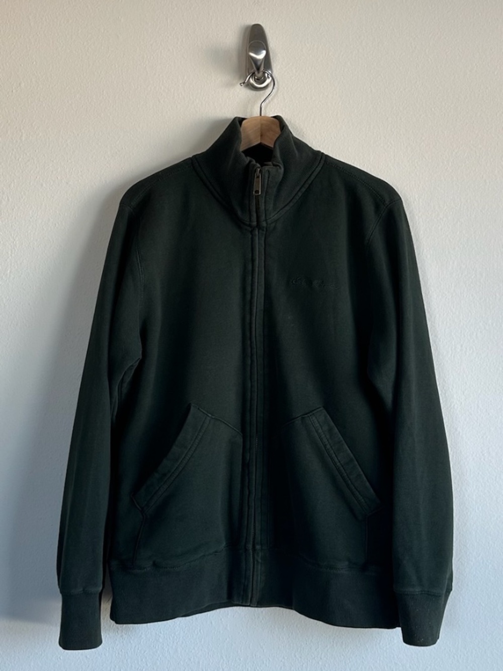 Vintage Eddie Bauer Green Fleece-Lined Full Zip Pullover  Size Large